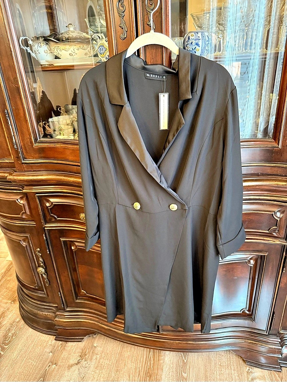 SONCY Double-Breasted Black Blazer NWT